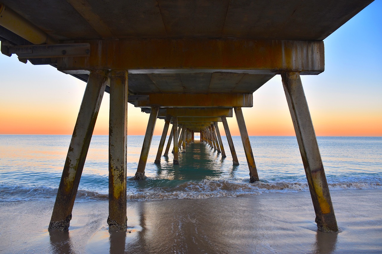 jetty, beach, pier
